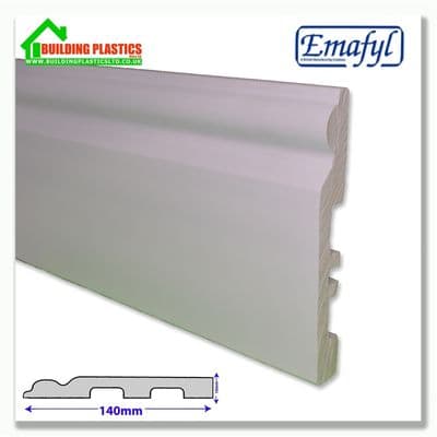 140mm Torus Plastic Skirting Board 4.8m | White