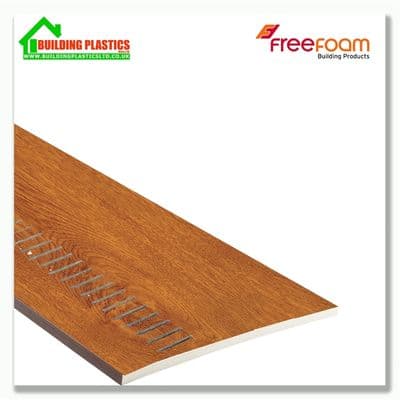 150mm Ventilated Soffit Board 10mm x 5m Light Oak Woodgrain