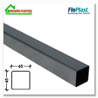 2.5m 65mm Square Downpipe Cast Iron Effect