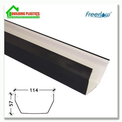 2m 114mm Square Line Gutter Black