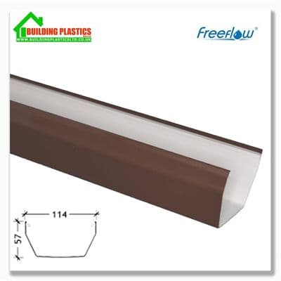 2m 114mm Square Line Gutter Brown