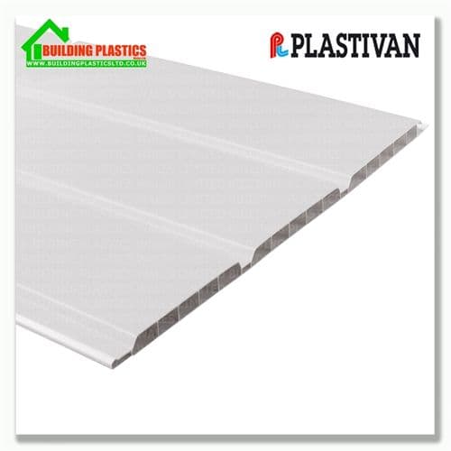 300mm Hollow Cladding/Soffit Board 2.5m White Plastivan Building