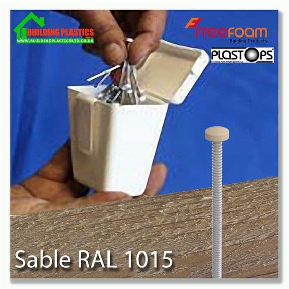 30mm Plastic Top Pins Sable Box 200 RAL 1015 | Building Plastics Tele 0333 050 0585