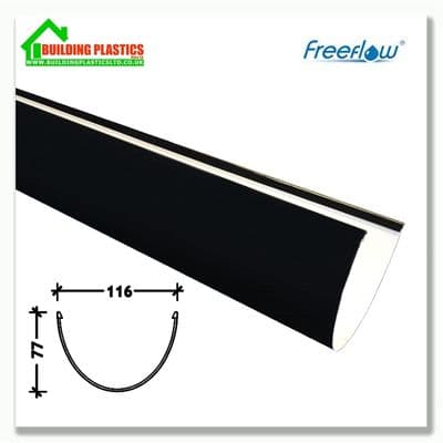4m High Capacity Gutter Black