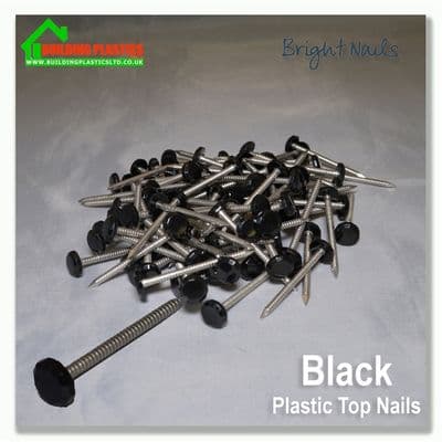 50mm Plastic Top Nails Black Box 100