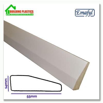 55mm Chamfered Architrave | White (Match 120mm Chamfered Skirting Boards)