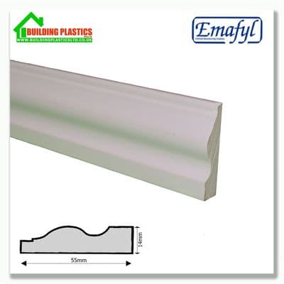 55mm Ogee Door Architrave | White (Match 100mm Ogee Skirting Boards)