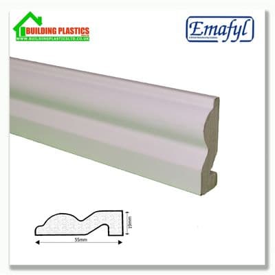 55mm Torus Door Architrave | White (Match 140mm Torus Skirting Boards)