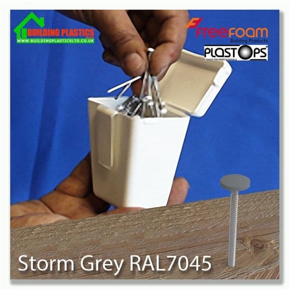 65mm Plastic Top Nails Storm Grey Box 100 | Building Plastics Tele 0333 050 0585