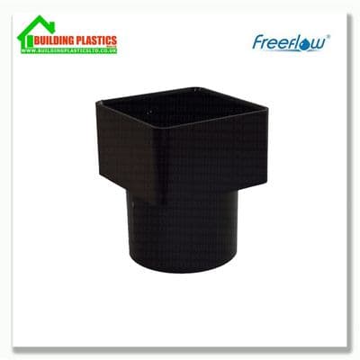 65mm Square to 68mm Round Downpipe Adapter Black