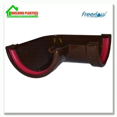 90 degree angle 112mm Half Round Gutter Brown