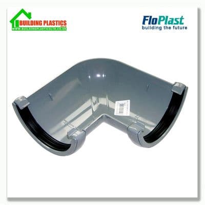 90 degree angle 112mm Half Round Gutter Grey