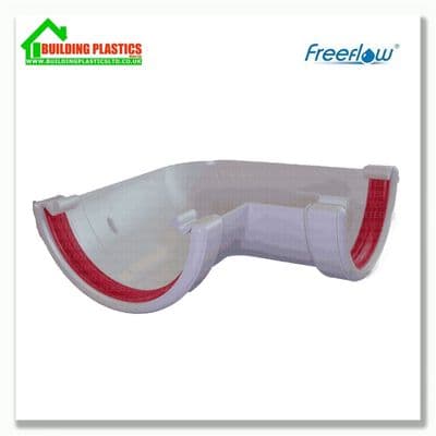 90 degree angle 112mm Half Round Gutter White