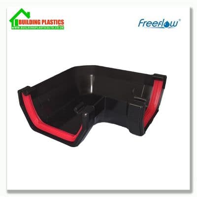 90 Degree Angle 114mm Square Line Gutter Black