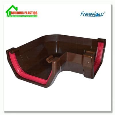 90 Degree Angle 114mm Square Line Gutter Brown