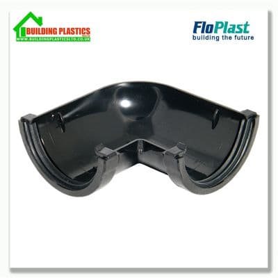 90 degree Angle 76mm Floplast MiniFlo Black