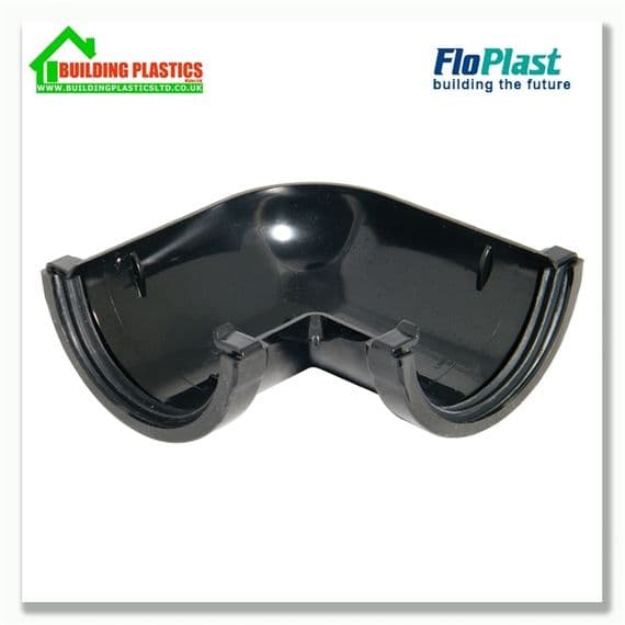 90 degree Angle 76mm Floplast MiniFlo Black | Building Plastics Tele 0333 050 0585