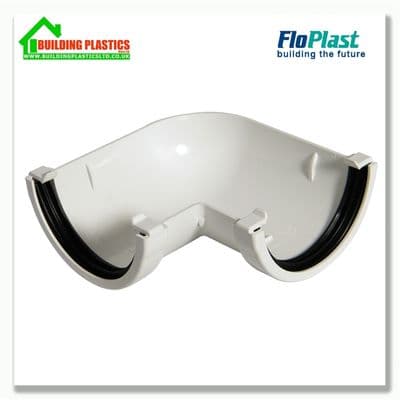 90 degree Angle 76mm Floplast MiniFlo White