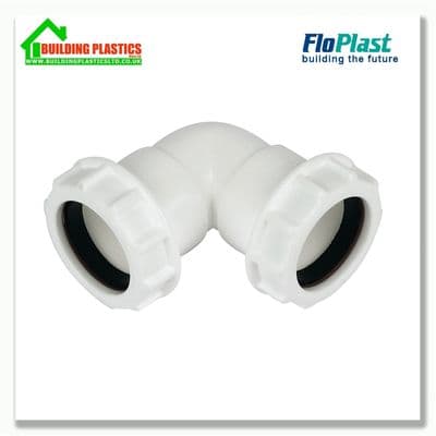 90 Degree Bend 32mm Compression Waste White