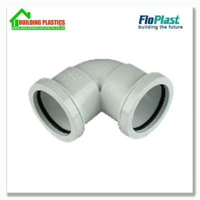 90 Degree Bend 40mm Push-fit Waste System White