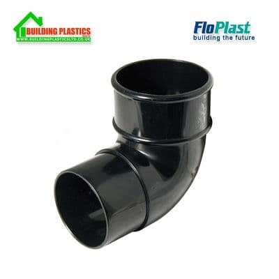 92.5 degree bend 50mm Minflo Round Pipe Black