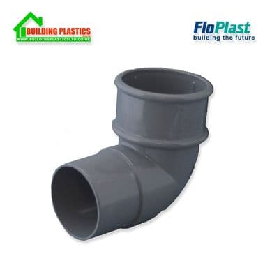 92.5 degree bend 50mm Minflo Round Pipe Grey