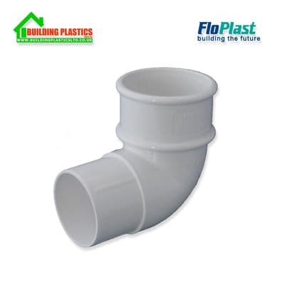 92.5 degree bend 50mm Minflo Round Pipe White