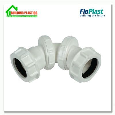 Adjustable Bend 40mm Compression Waste White