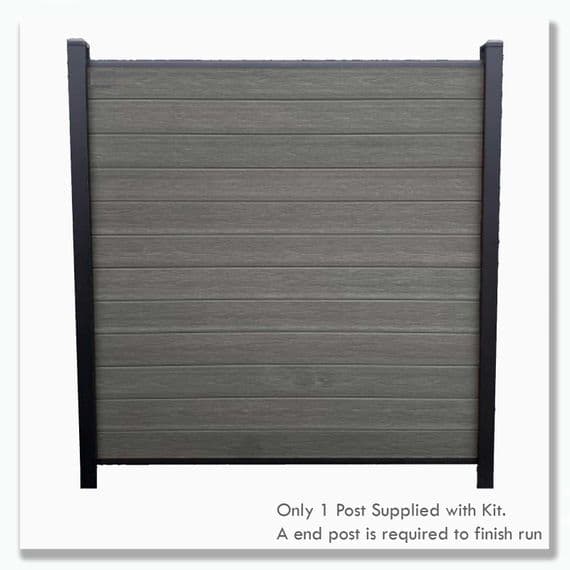 Charcoal  Composite Fence Kit with Aluminium Post | Armour 7H Fencing