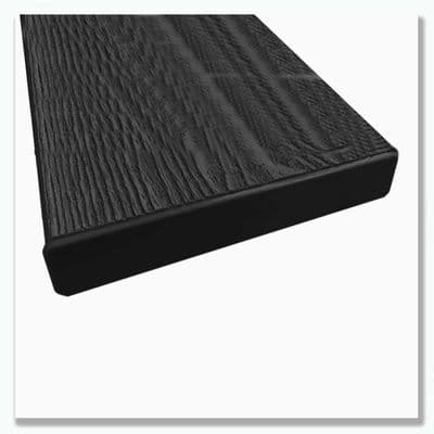 Black Composite Decking End Caps 24mm x 146mm  Push Fit Board Finishing Caps