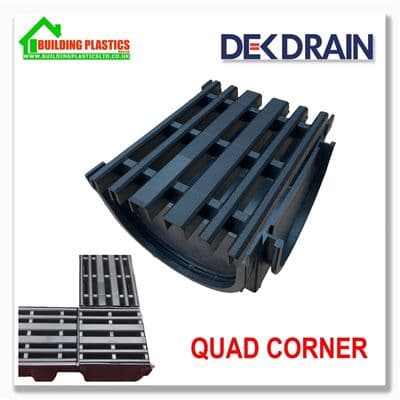 Dek-Drain 4 Way Junction Plastic Top Black