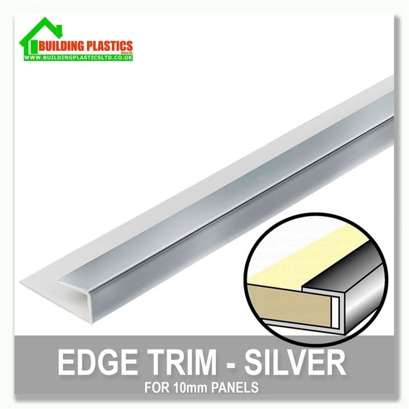 Edge Finishing PVC Trim Silver 2.4m (for 10mm Panels) | Building ...