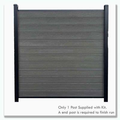 Evolved Anthracite Grey - Composite Fence Kit 6ft - (Aluminium Post)