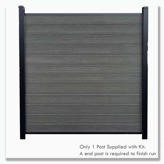 Anthracite Composite Fence Kit with Aluminium Post | Evolved Fencing