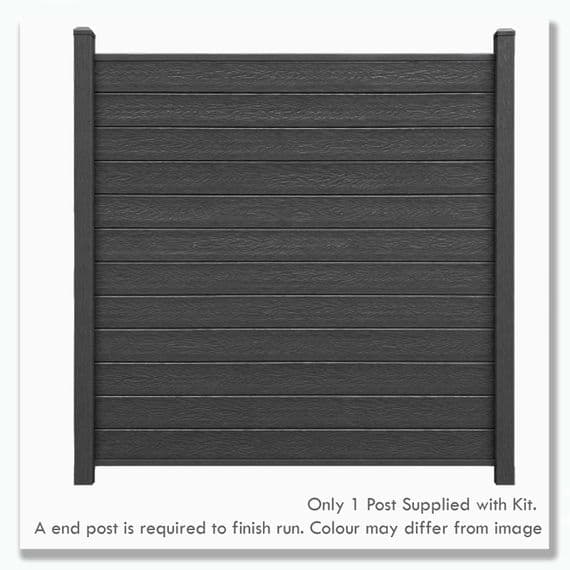 Anthracite Composite Fence Kit with Composite Post | Evolved Fencing