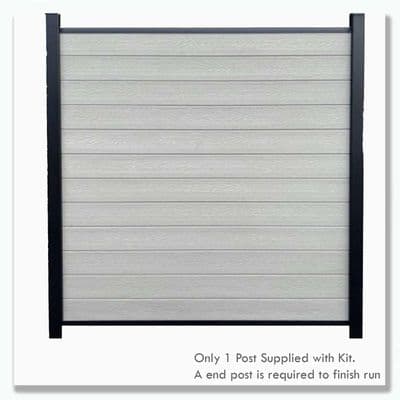Evolved Ash White - Composite Fence Kit 6ft - (Aluminium Post)