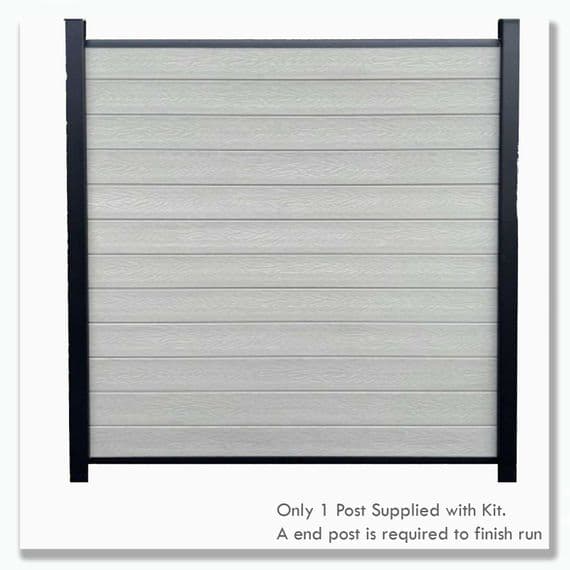 Ash White Composite Fence Kit with Aluminium Post | Evolved Fencing