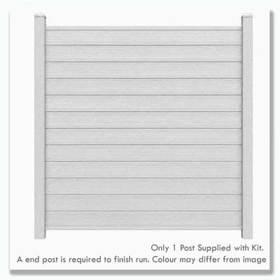 Evolved Ash White - Composite Fence Kit 6ft - (Composite Post)