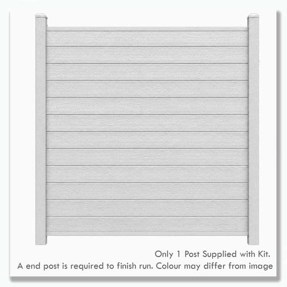 Ash White Composite Fence Kit with Composite Post | Evolved Fencing