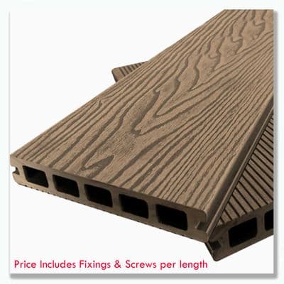 Evolved Brown Composite Decking Board 3.6m (148mm x 25mm)
