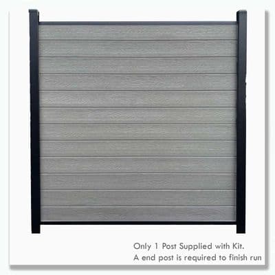 Evolved Slate Grey - Composite Fence Kit 6ft - (Aluminium Post)