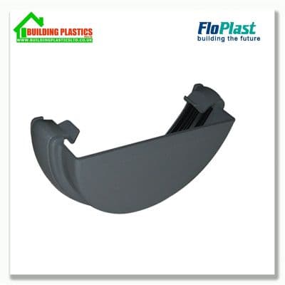 FloPlast RE1 Black Half Round Stop End Gutter Outlet, (L)40mm (Dia)112mm - View #9