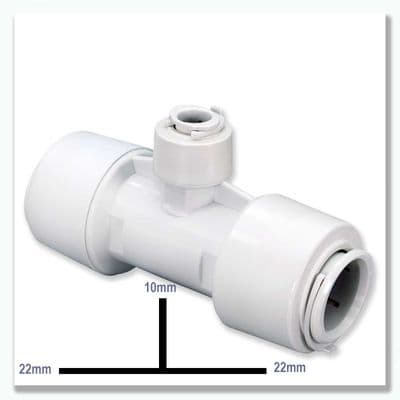 Flofit+ Push Fit Reducing Tee 22mm x 22mm x 10mm