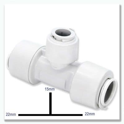 Flofit+ Push Fit Reducing Tee 22mm x 22mm x 15mm