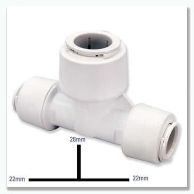 Flofit+ Push Fit Reducing Tee 22mm x 22mm x 28mm