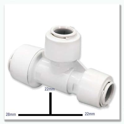 Flofit+ Push Fit Reducing Tee 28mm x 22mm x 22mm