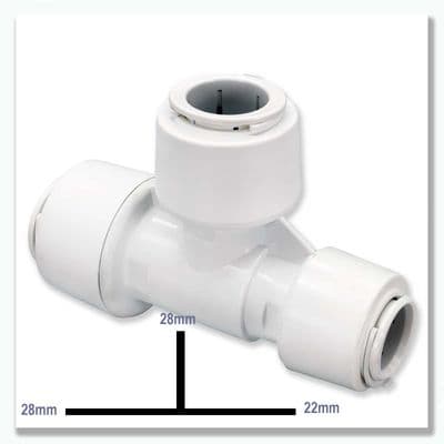 Flofit+ Push Fit Reducing Tee 28mm x 22mm x 28mm