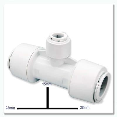 Flofit+ Push Fit Reducing Tee 28mm x 28mm x 15mm