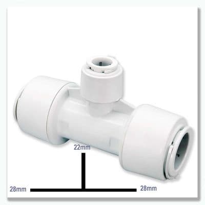 Flofit+ Push Fit Reducing Tee 28mm x 28mm x 22mm