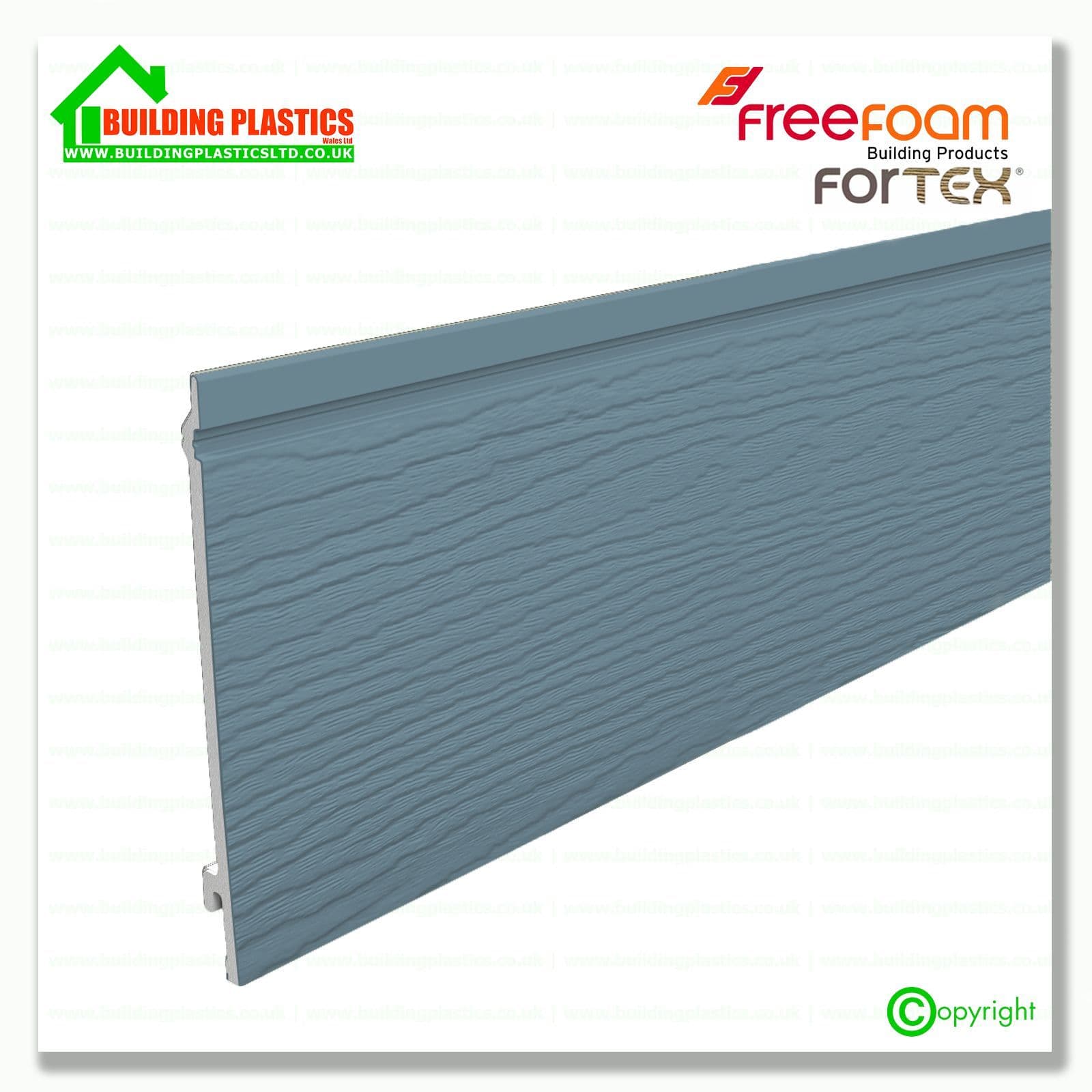 Fortex 170mm Weatherboard 2.5m | Colonial Blue | Building Plastics Tele ...